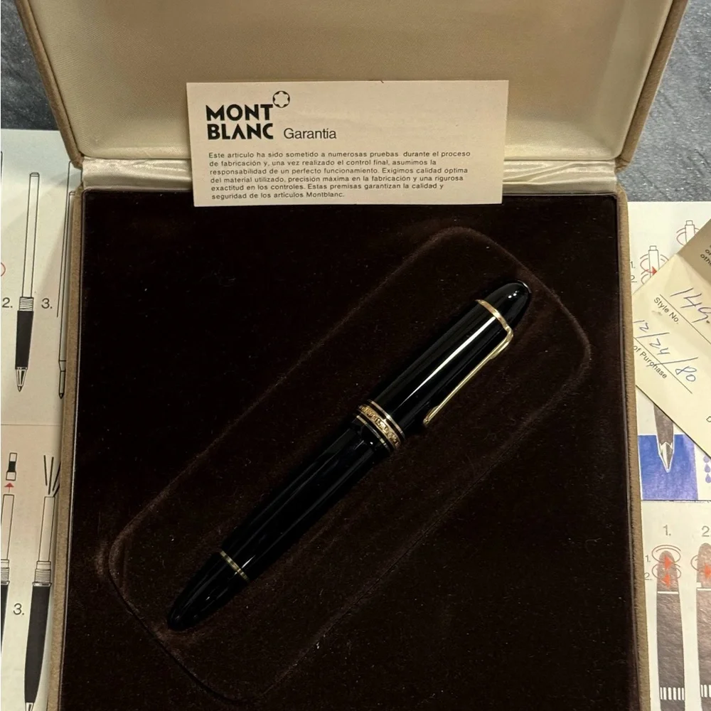 1980 Montblanc Meisterstuck 149 Fountain Pen Black Vintage, 14C 585,4810 Box - Picture 4 of 13